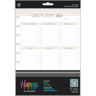 Grocery + Meal Prep List - Classic Fill Paper