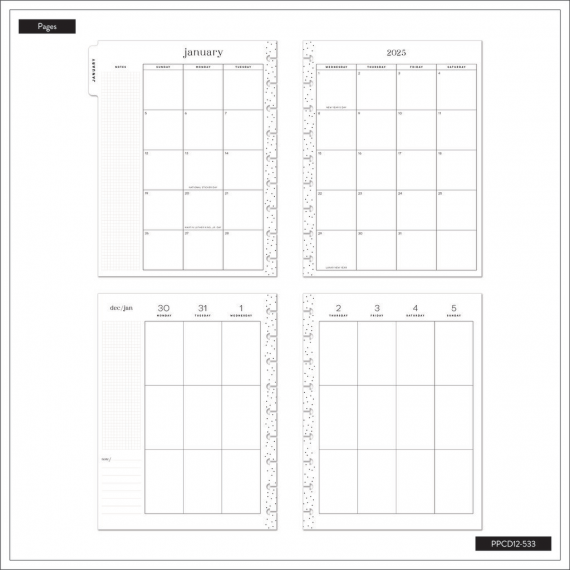 Sketchy Florals - Classic 12 Month Dated Happy Planner