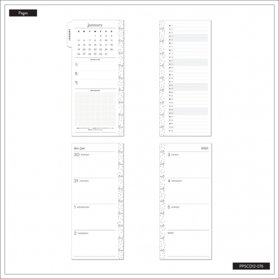 Sketchy Florals - Skinny Classic 12 Month Dated Happy Planner