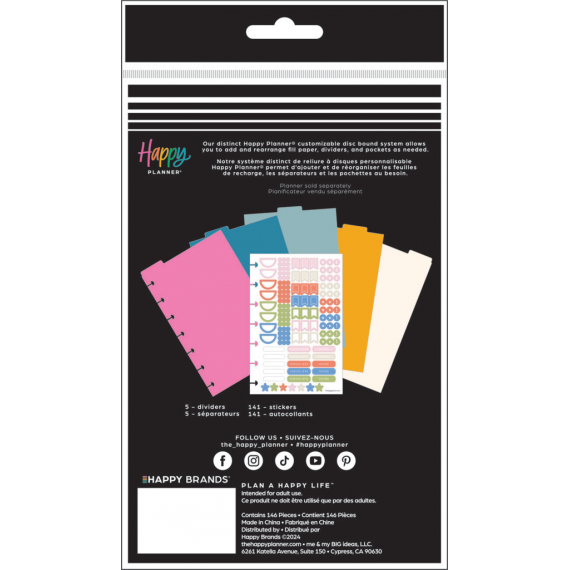 Bright Day - Mini Top Tab Plastic Dividers - 5 Pack