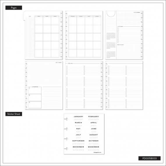 Sweet & Simple Planner - Big Undated Happy Planner Monthly Layout - 12 Months