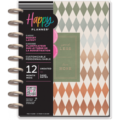 Sage & Terra-cotta - Classic Undated Budget Happy Planner - 12 Months