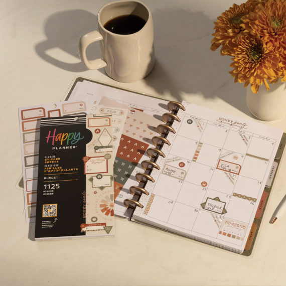 Sage & Terra-cotta - Classic Undated Budget Happy Planner - 12 Months