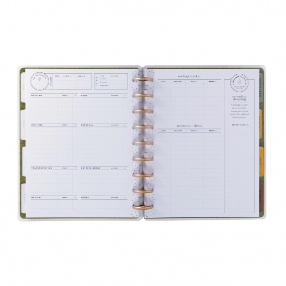 Sage & Terra-cotta - Classic Undated Budget Happy Planner - 12 Months