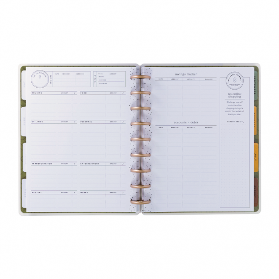 Sage & Terra-cotta - Classic Undated Budget Happy Planner - 12 Months