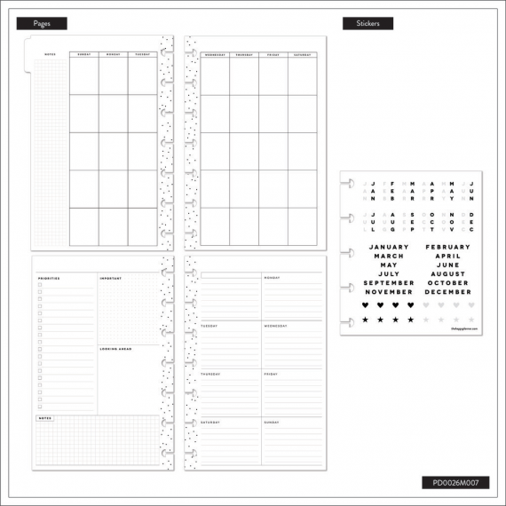 Sweet & Simple - Mini Dashboard Happy Planner - 12 months