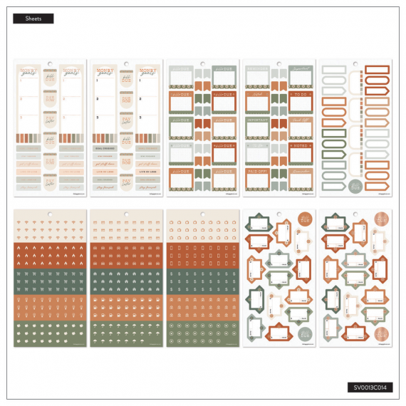 Sage & Terra-cotta Budget - Value Pack Stickers