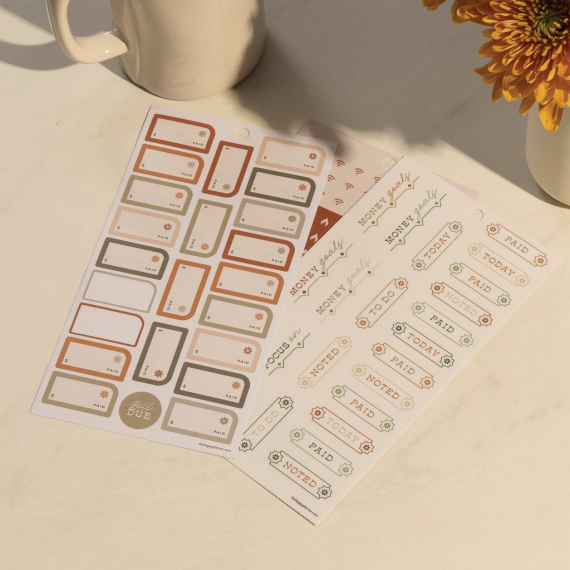 Sage & Terra-cotta Budget - Value Pack Stickers