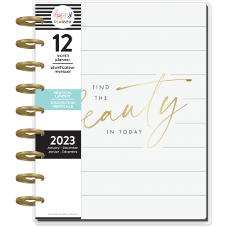 Gold & Black - Classic Vertical Happy Planner - 12 Months